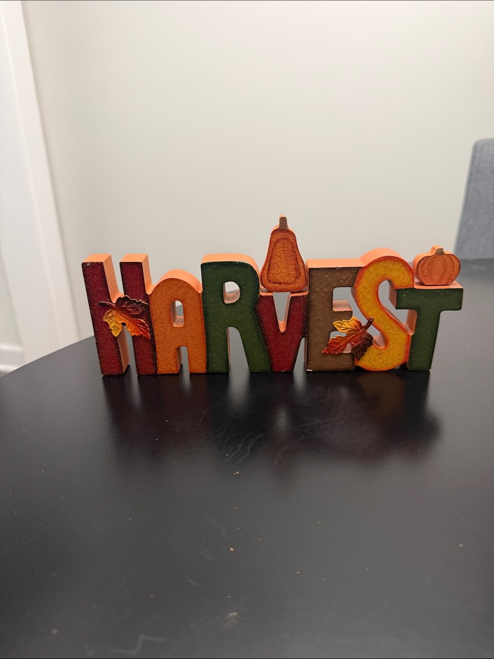 Harvest Table Accent in Orange, Green, Brown